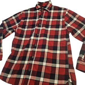 Jachs Shirt Mens Medium Red Black White Plaid Flannel Button Down Casual Classic